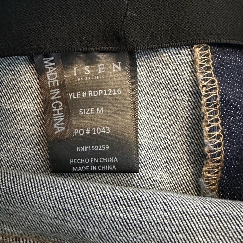 Risen Pull On High Rise Dark Wash Blue Denim Skinny Jeans Size Medium NWT - Picture 10 of 12